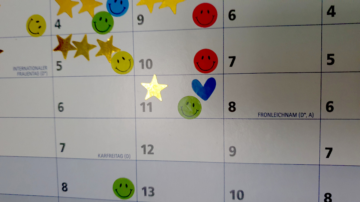 Kalender mit Stickern